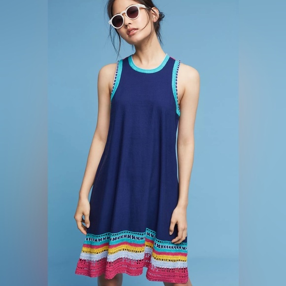 Anthropologie Akemi + Kin Crochet Trim Swing Dress Size Medium - Picture 1 of 12